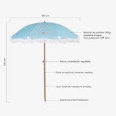 Flamingueo Caramel Plaj ve Bahçe Şemsiyesi Mavi